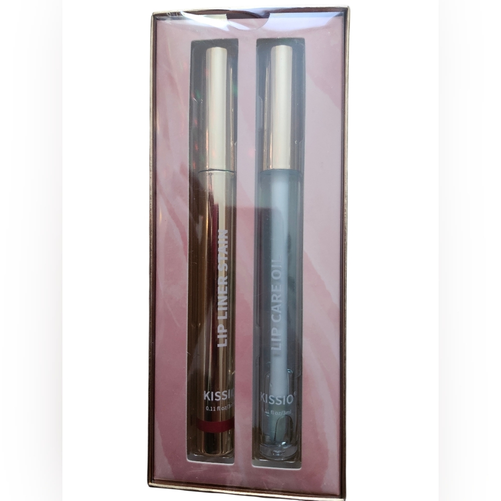 ISSI Lip Liner Stain & Lip Care Oil Set - Gold and Pink NIB
